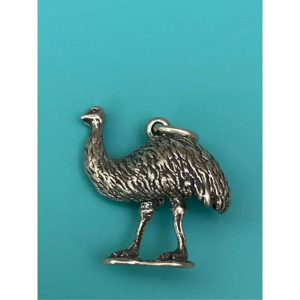 .925 Emu Sterling Silver jewelry charm #animals
